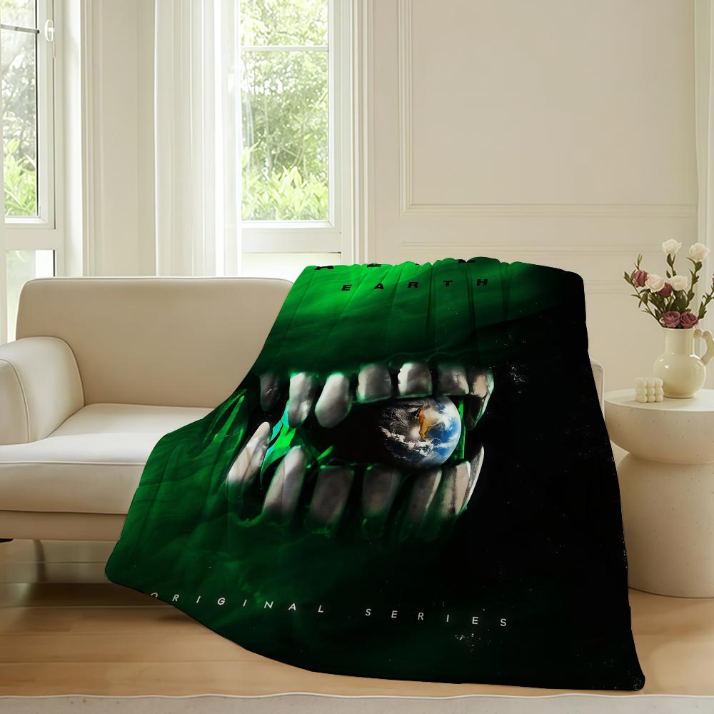 Horror movie A-Alien E-Earth Blanket For Sofa Office Bed Plane Travel Sleep Read Relax Camping Soft And Warm