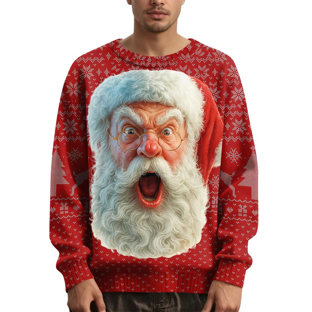 Pánský vánoční svetr s potiskem na límci