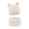 Reversible Infant Winter Hat Neck Warmer Combo Stretchy Cotton Blend 2 in 1 Baby Beanies Scarf Set for 8 to 36 Month Olds