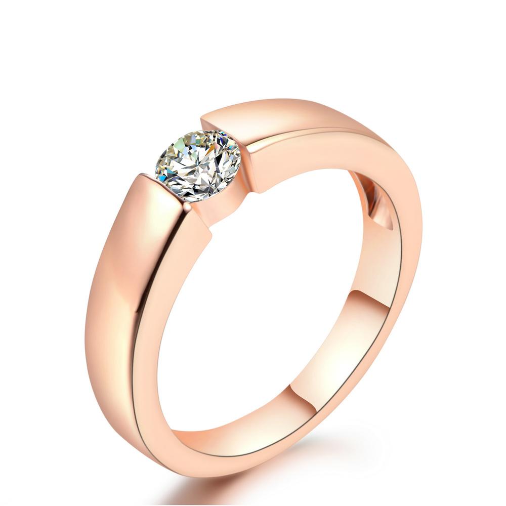 Princess Cut Stone Engagement Wedding Rings For Women Rose Gold Color Couples's Promise Ring Fashion Jewelry All Size DFR400