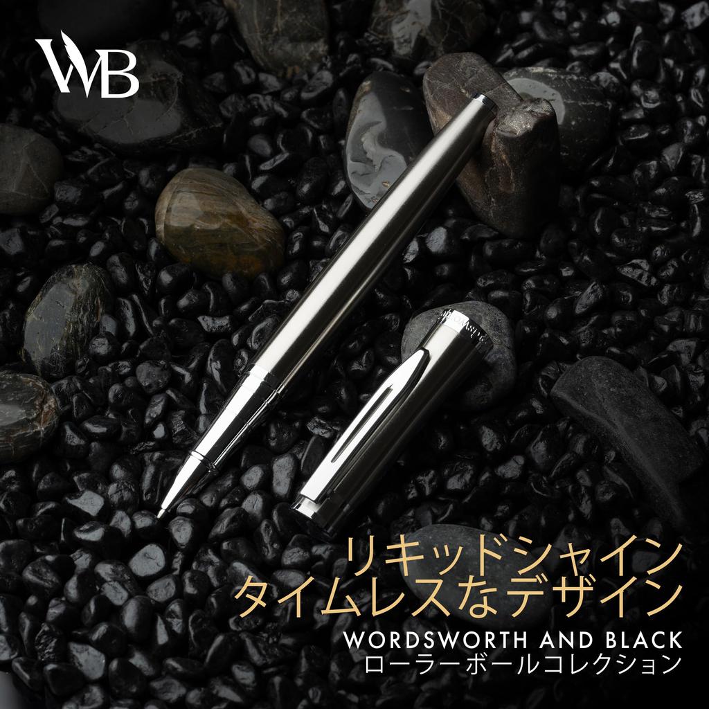 Wordsworth and Black Rollerball Pen Luxury Pen Chrome Silver Ink Gift for Men Professional Lovely Luxury Pen - - Finish, Lacquer, Refill, Refillable,