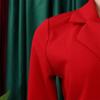 Übergröße Damen Blazer Kragen Schnürung Taille Falten A-Linie Kurzes Kleid