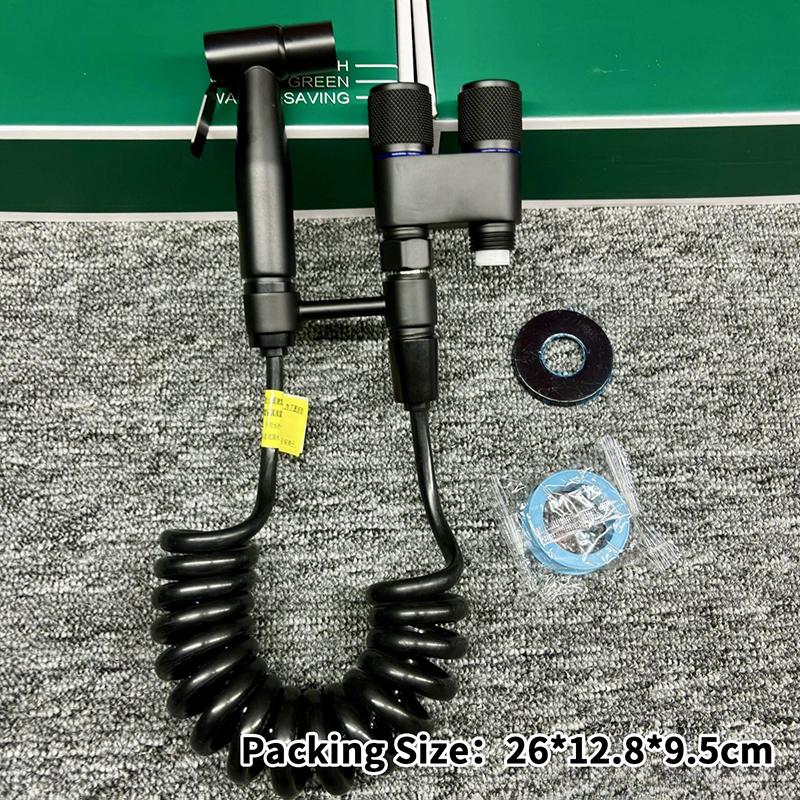 Handheld Bidet Sprayer 1-in-2-out Dual Control Valve For Toilet Extra Long Hose High Pressure Bathroom Spray Gun Kit For Bidet