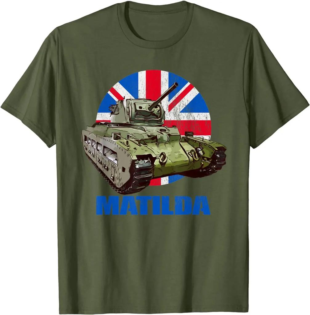 British Tank WW2 Infantry Matilda Men TShirt Short  Casual 100 COTTON  ONeck  Men Clothing