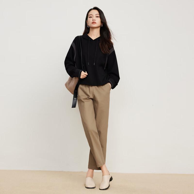 Elva' Island Women's Patchwork Athletic Hooded Sweatshirt