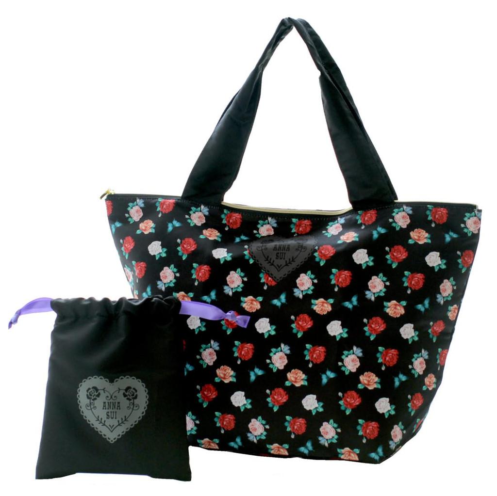 Eco Bag Case Heart Plate Anna Sui [ANNA SUI] Bag/My (Drawstring Included) (Black) Sui/Anna Women's 000149-0002-02