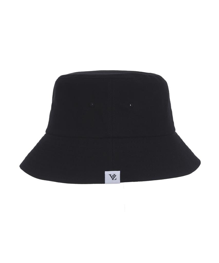 Bajal Herringbone Label Bucket Hat Black