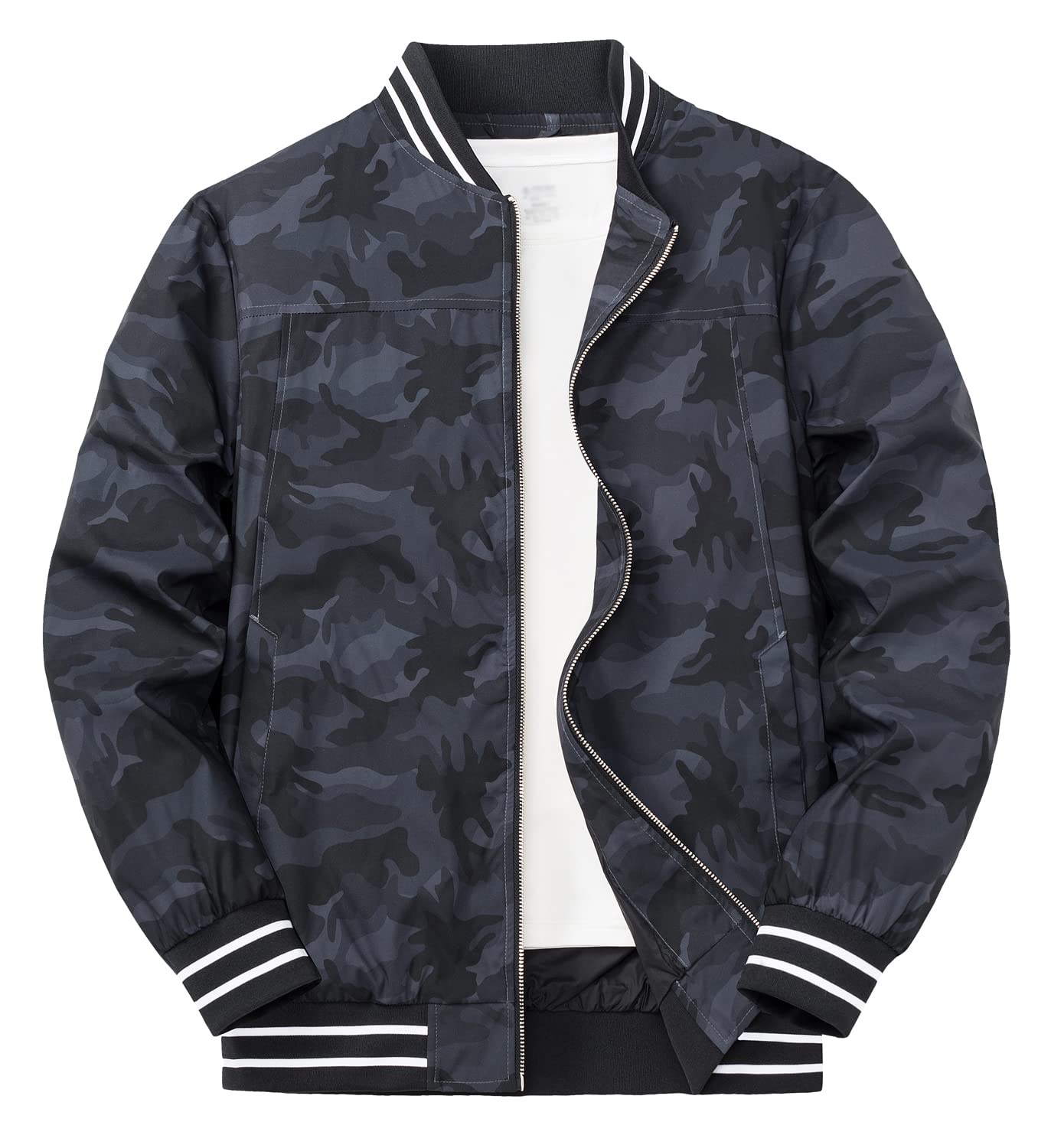 

KEFITEVD Lightweight Rider Windproof Military Camouflage Outdoor Size XL Men s Jacket, Jacket, Jacket, Mountaineering, Windbreaker, Golf, Black,