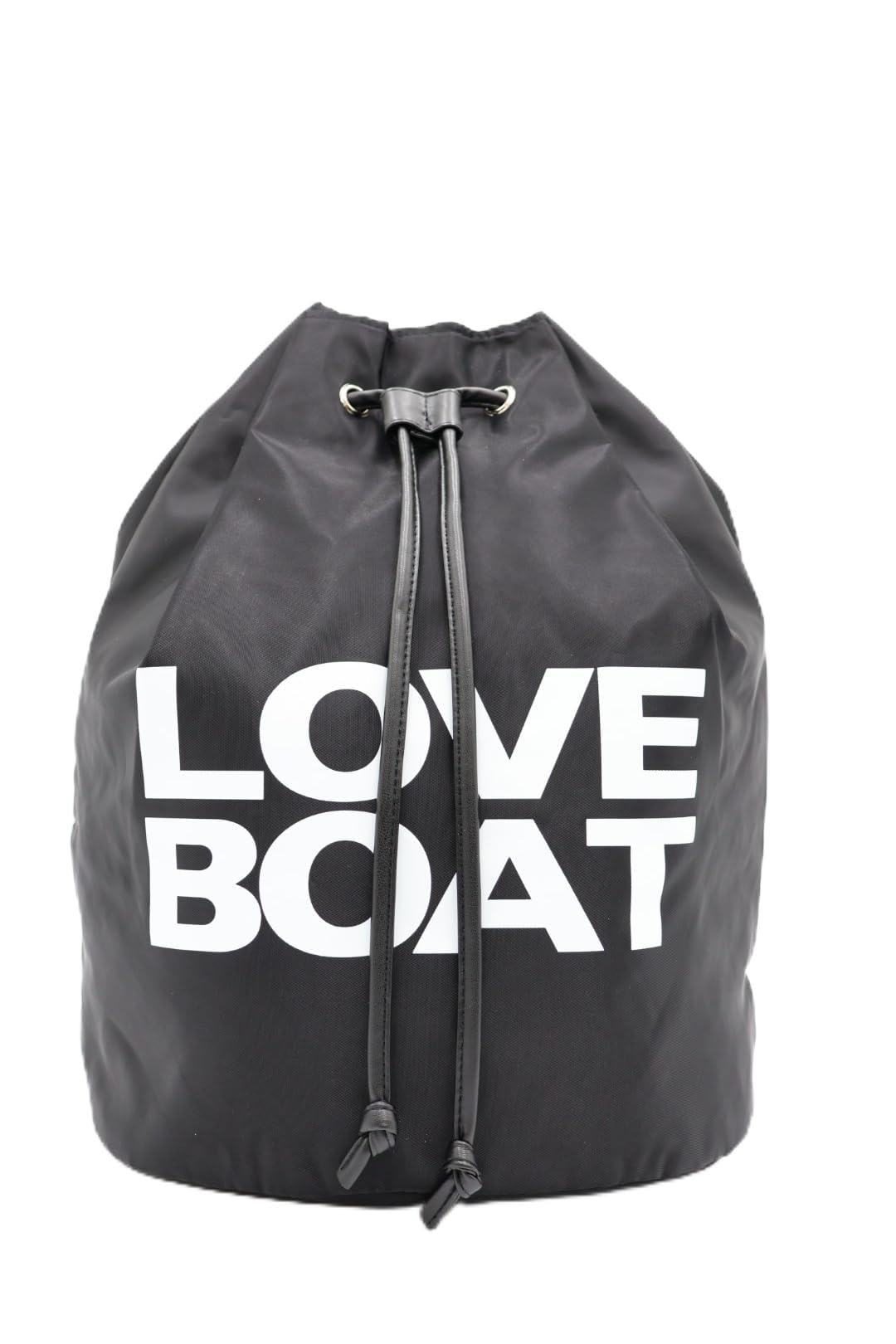 

Backpack Drawstring Daypack for Women Black x White 24cm [Love Boat] Height 40.5cm Width 43.5cm Depth