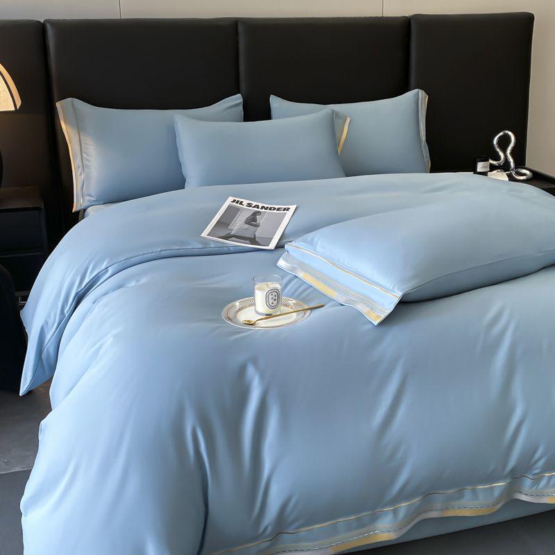 Luxury Lyocell Tencel Four-Piece Bedding Set – Double-Sided Ice Silk for Spring-Summer