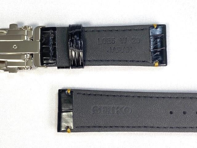 L0E5011J9 SEIKO Presage 20mm Leather Strap with Crocodile for via Buckle, Black, SARD011/ 6R24-00F0 (Ships Nekoposu)