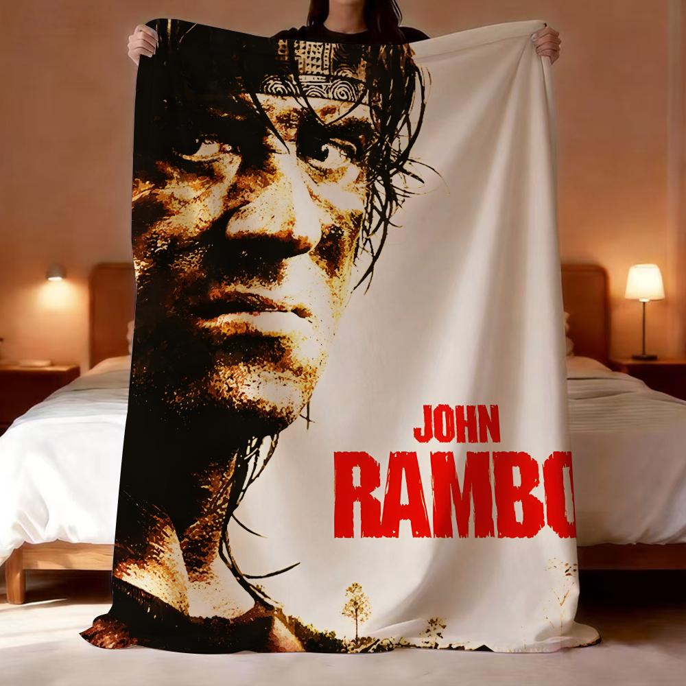 Rambo Throw Lightweight 240g Flannel Blanket Soft Skin-friendly for Summer Cooling 75x90cm