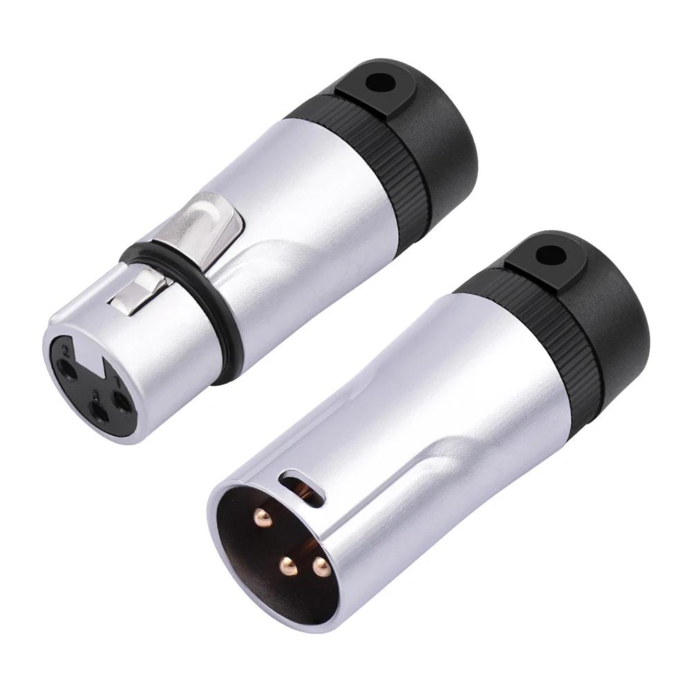 Male/Female Compact XLR Microphone Solder Adapter Adjustable 90° Right Angle 3Pin XLR Solder Connector 3 PIN XLR Ends
