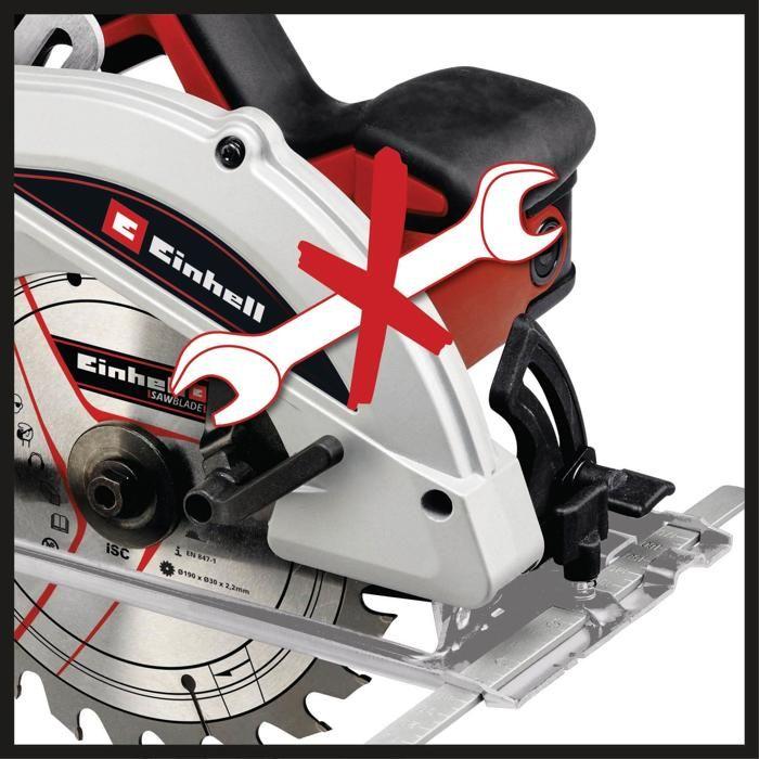 Einhell Scie circulaire 190mm TC-CS 1410 (1410 W, 190 x 30 mm, max. 67 mm, couteau diviseur, blocage de la broche)