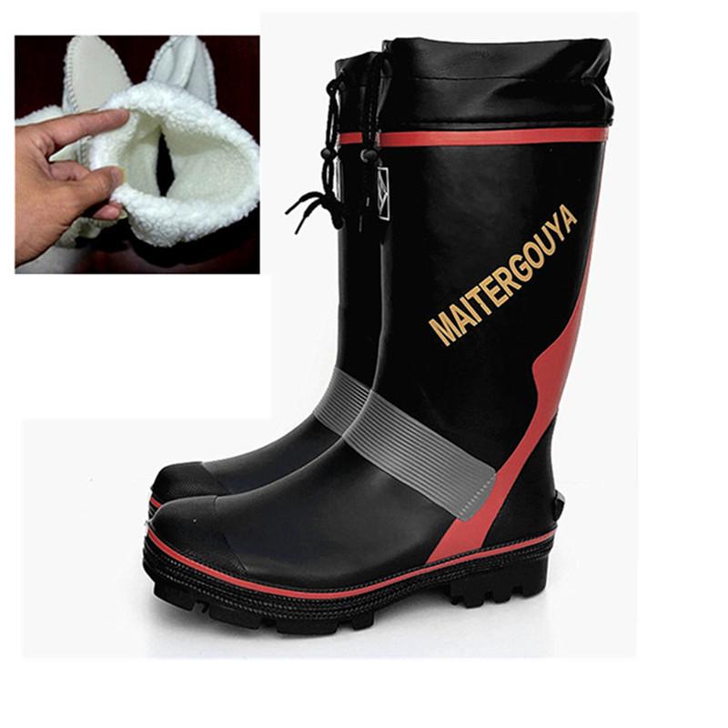 

Мужские резиновые ботинки с высоким голенищем и стальными шипами – Нескользящие уличные ботинки для рыбалки и модные ботинки для снега 3L (45-46)