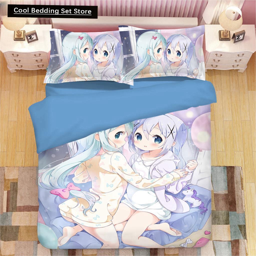 Kawaii Izumi Sagiri 3D Anime Druck Bettwäsche Set Bettbezüge Kissenbezüge Einteilige Bettdecke Bettwäschesets Bettwäsche Bettbezug