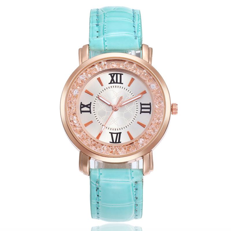 Ebaywish Simple Casual Rhinestone Creative Gift Colorful Watch Plastic Quartz Wrist