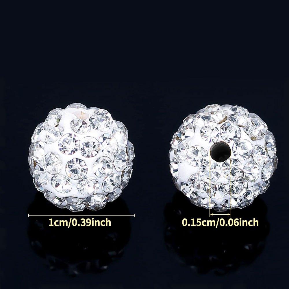 10/20/40 jewelry decorative beads, 10mm sparkling crystal clay beads disco ball clay round beads loose, used for making DIY bracelets and necklaces