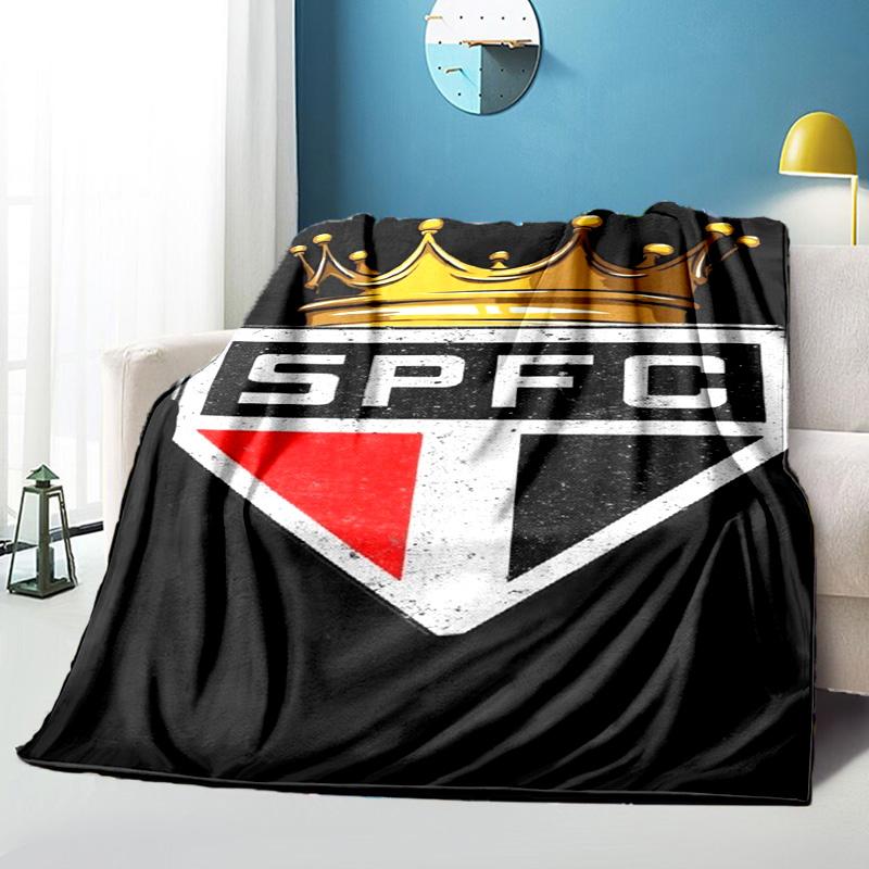 Pau-lo Fc Emblem Printed Throws Blanket Soft Flannel Blankets for Couch Bed Gifts for Men Women Picnic Blanket Christmas Gifts