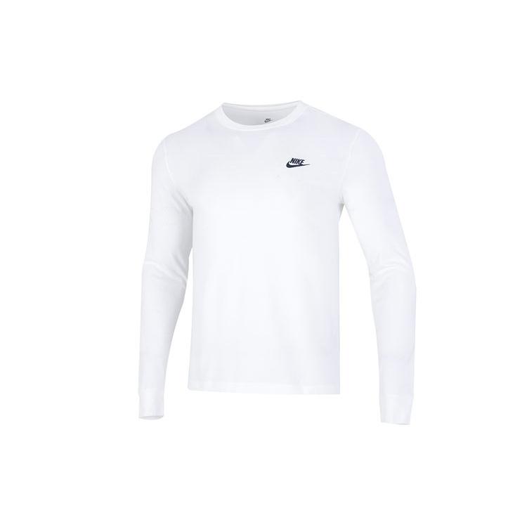 Men s Nike Minimalistic Alphabet Logo Athleisure Casual Sports Round Neck Long Sleeves White T-Shirt DR7822-100 M