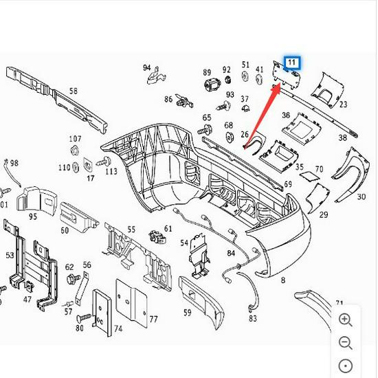 Rear Bumper Trailer Cover for Mercedes-Benz ML350/ML300 W163