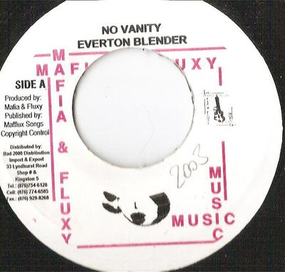 7inch Record EVERTON BLENDER - No Vanity NONE Mafia And Fluxy Jamaica Reggae, Ska & Dub Used