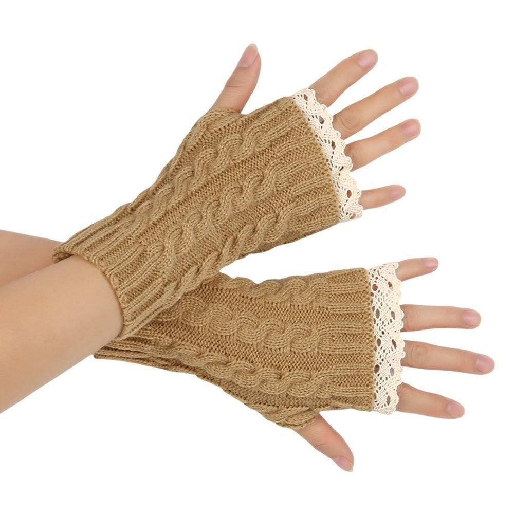 Thicken Half Finger Gloves Long Women Knitted Gloves Cozy Fingerless Mittens Winter Season
