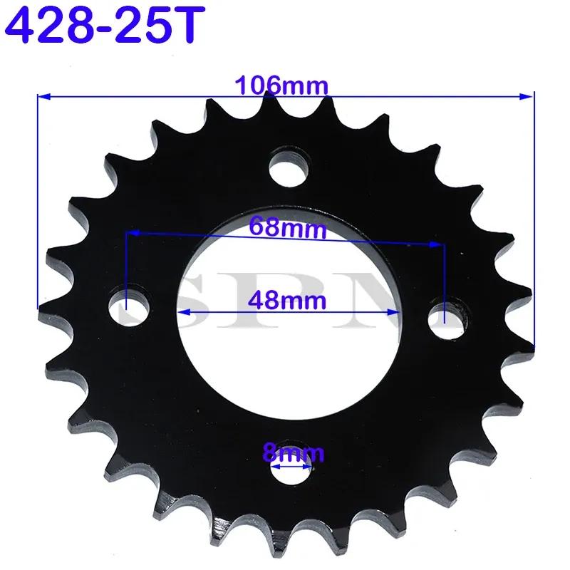 Motorcycle 25T/31T/32T/37T/41T/48T Rear Sprocket 428 Chain Disc 48MM For ATV Go Kart UTV Buggy Golf Cart Quad Bike Accessories