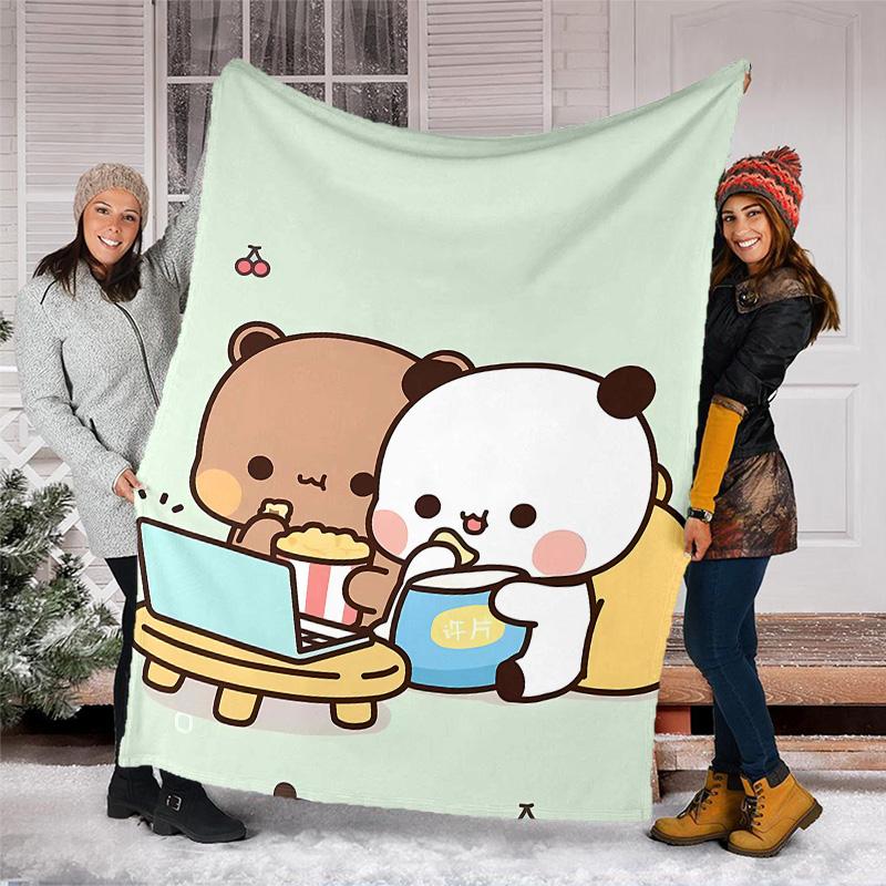 1pc Yier BuBu Bear3 Theme Blanket - Digital Print, Polyester, Cozy for All Seasons, Perfect for Outdoor, Camping, and Travel