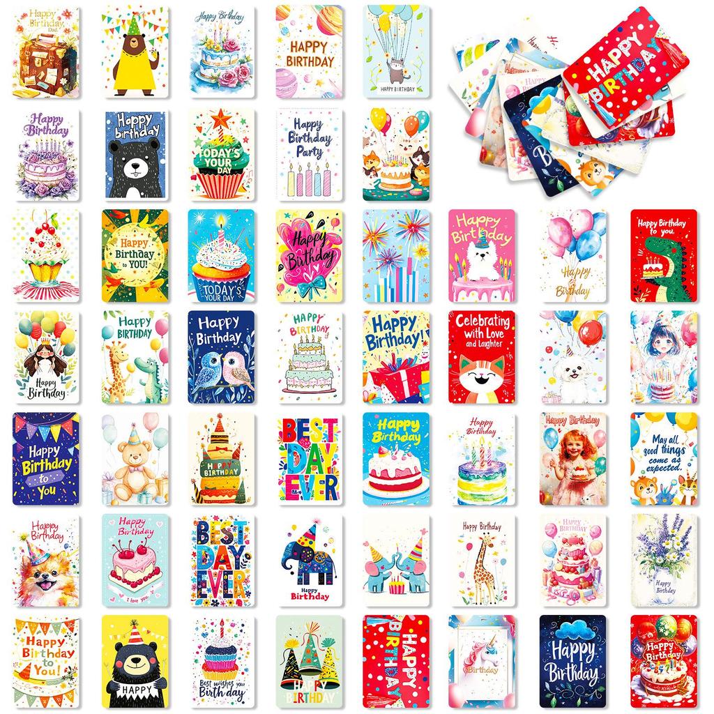 50 Cross-border Birthday Blessing Cards for Gift and Journal Decoration
