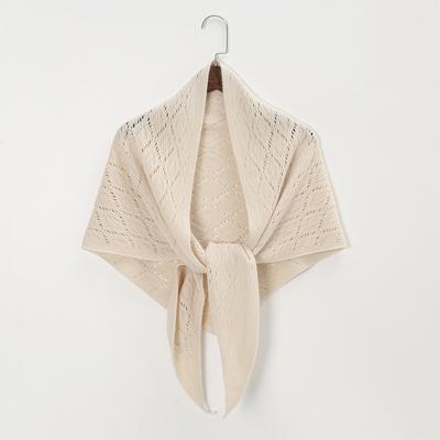 Triangle Shape Striped Hollow Out Shawl Autumn Korean Style Sun Protection Cape Elegant Wraps Knitting Stripe Knitted Shawl