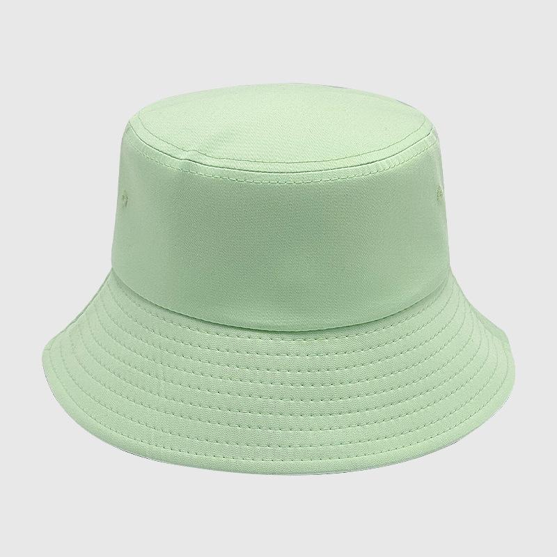 

New high quality solid color bucket hat big eaves light board basin hat outdoor sun hat embroidery M（56-58cm） світло-зелений колір