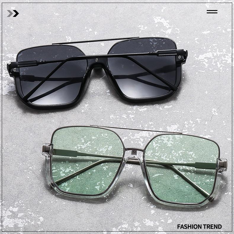 2026 Unisex Retro Korean Double Bridge Sunglasses - Large Frame UV Protection