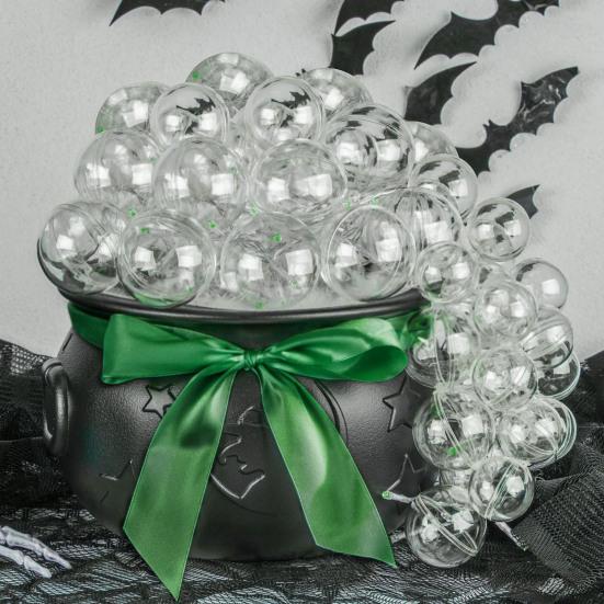 Yousheng Glowing Witch's Cauldron Set DIY Light-Up Bubbling Cauldron Black Plastic Witch Bowl with Ball for Halloween Indoor Decoration