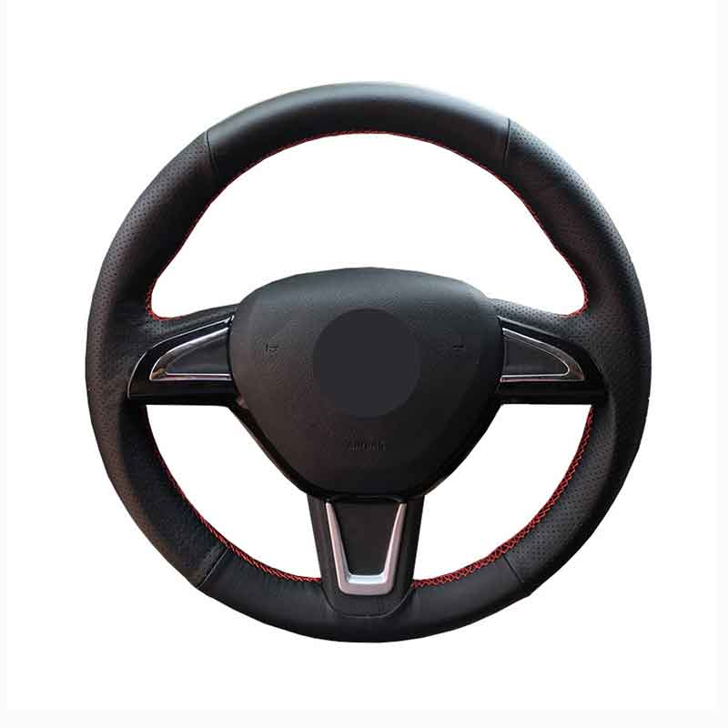DIY Custom Original Car Steering Wheel Cover For Skoda Yeti 2014 2015 2016 Rapid 2015 Leather Braid For Steering