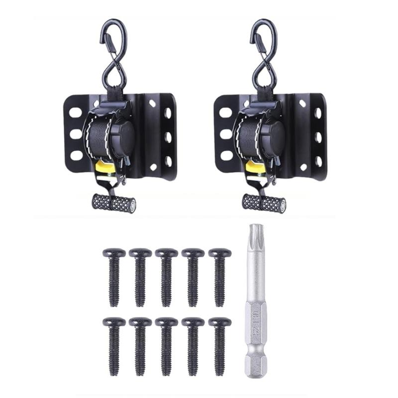1500LB Break Strength Retracting Truck Bed Easy Install Motorcycle Luggage Tie Downs 1 чёрный