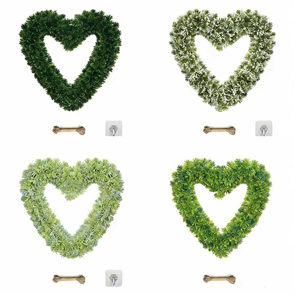 Simulation Artificial Green Leaves Wreath Artificial Greenery Yard Signs for Home Wall Window Farmhouse Hanging Decoration