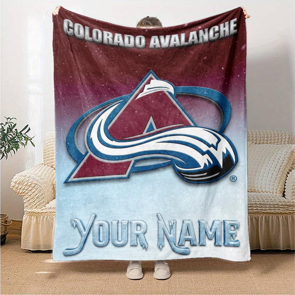 Nome Personalizzato Stampa Colorado Avalanche Coperta di Flanella Alta Qualità Calda Confortevole Coperta per Tutte le Stagioni Perfetta per Regali Decorazione per la Casa