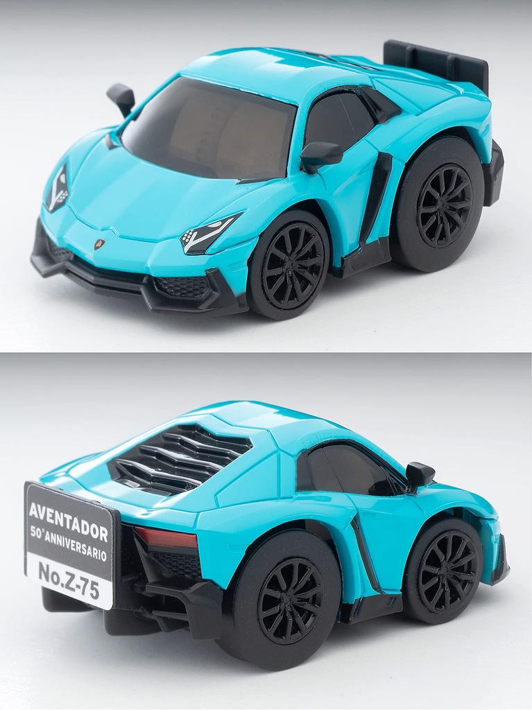 TOMYTEC zero Lamborghini Aventador Anniversario Light Blue Choro-Q Z-75c 50° (Finished Product)