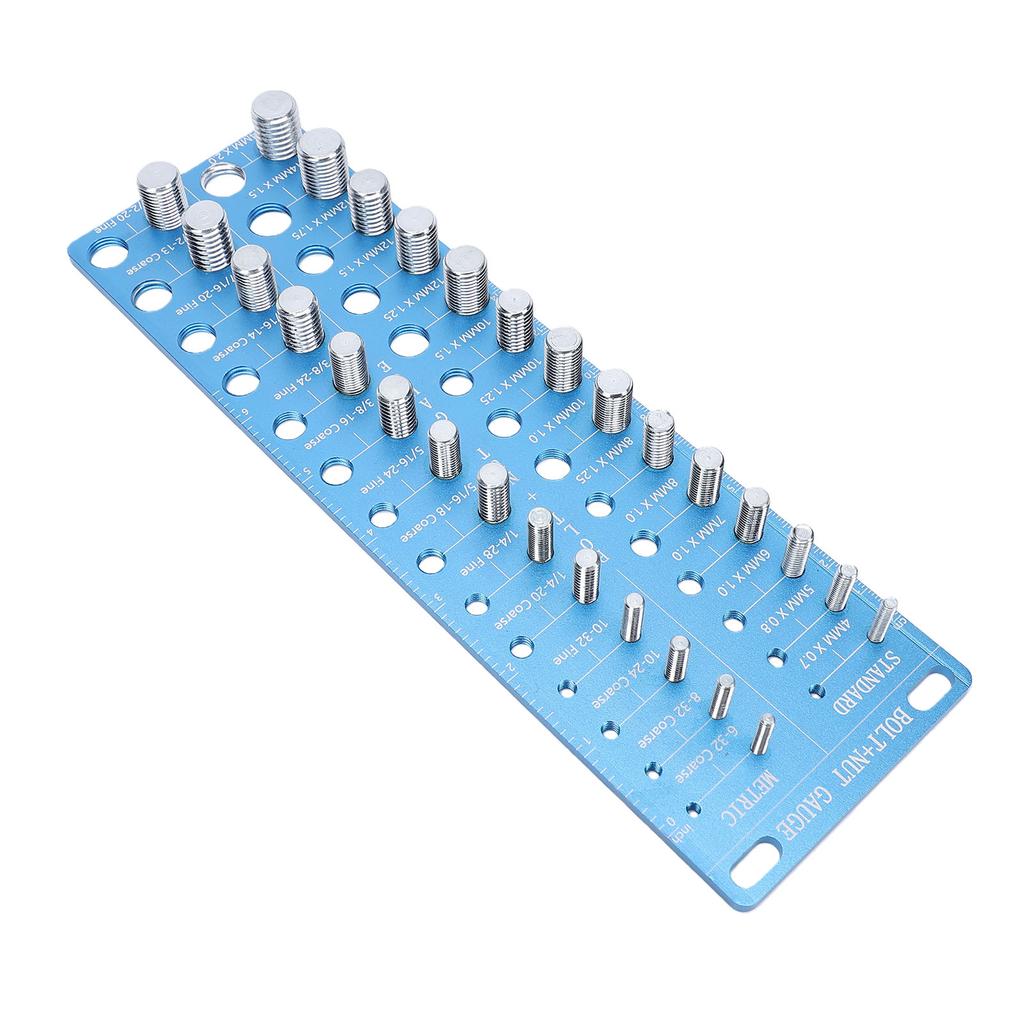 28 Piece Thread Checker Nut and Bolt Measuring Tool with 28 Standard Metric Sizes High Strength Aluminum Alloy for
