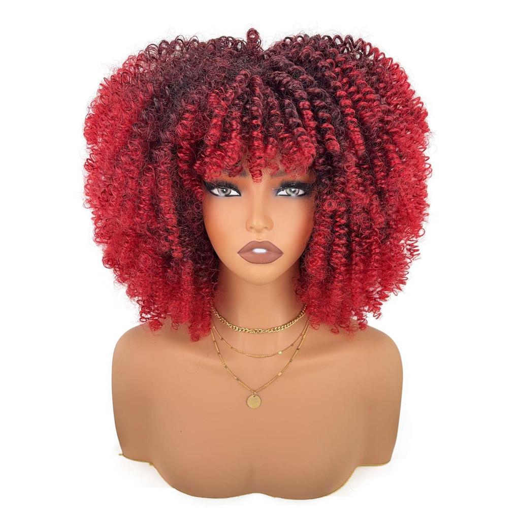 More Than 30 Types Of Micro Rolled European American Explosive Hair Wigs Covers African Small Rolls Fluffy Short Curly Kinky High-temperature Silk