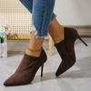 Comfortable High-Top Women's Shoes Spring Autumn New Pointed Toe High Heel Slim Heel Versatile Ladies Single Shoes Rubber Sole