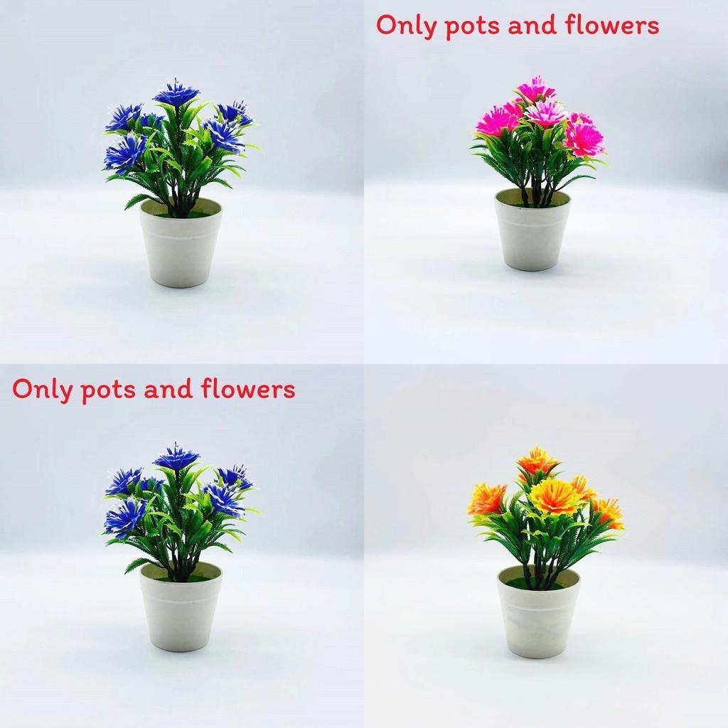 Artificial Gossampinus Malabarica Decorative Flower Pot With Plastic Flowers For Bedroom