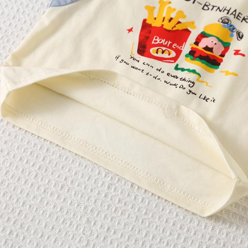 0-5-year-old Children's Short Sleeved Set Boys' Casual Printed Top+denim Shorts Two-piece Set Cute Baby Clothes