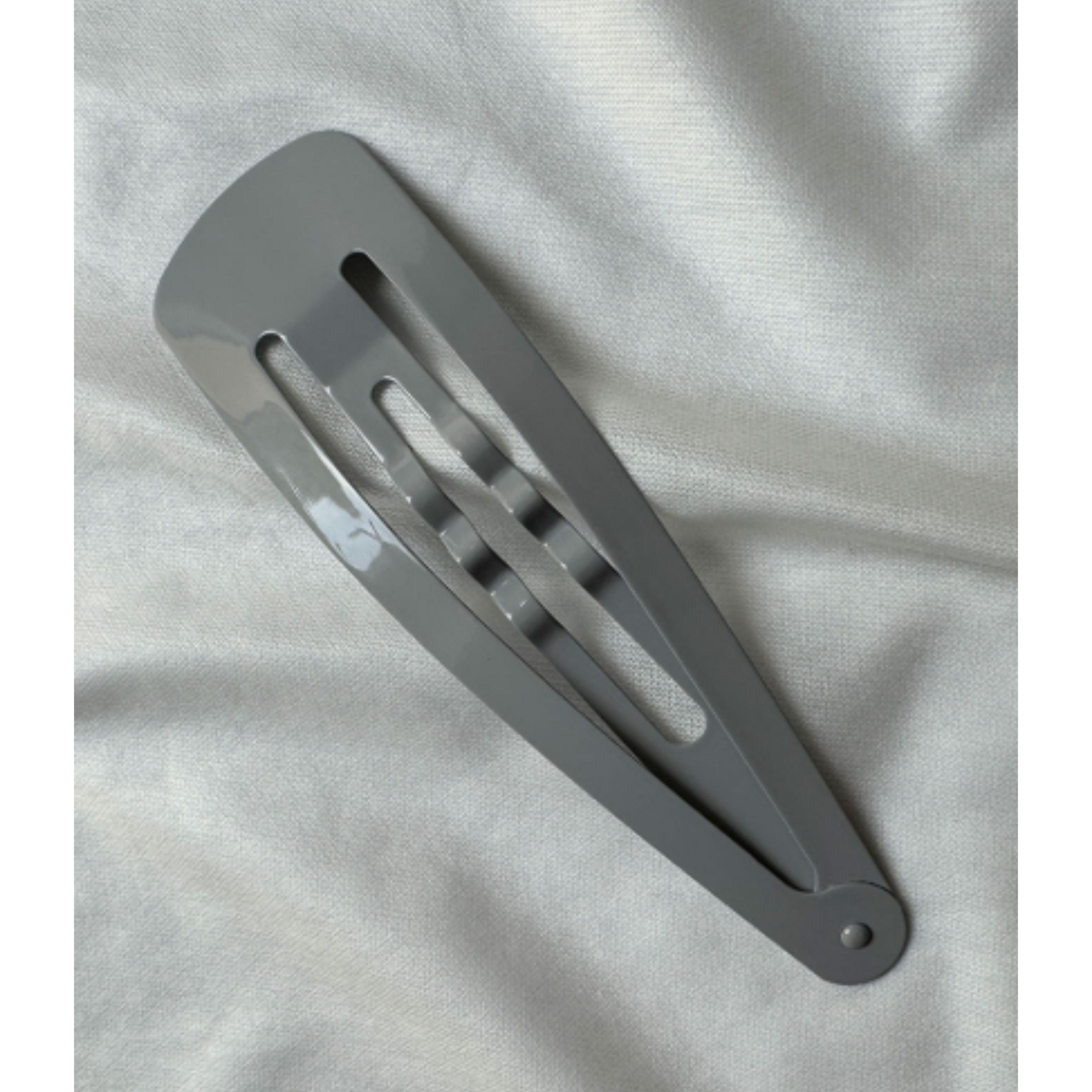 

ARNEW Oversized Snap Hair Clip – Large Metal Hair Barrette 01 Gray