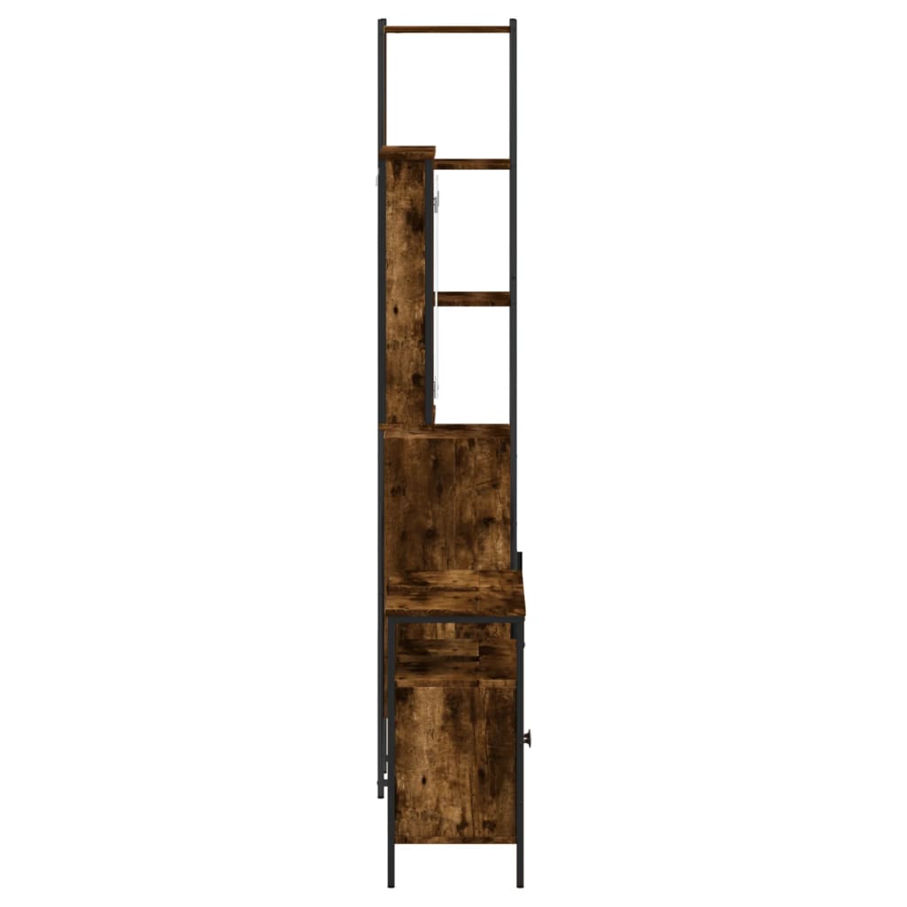 Vidaxl 3-Piece Bathroom Furniture Set, Smoked Oak