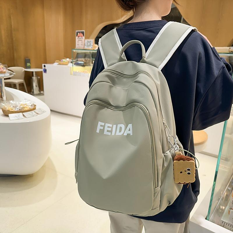 College style ins letter simple learning schoolbag for junior high school students with large capacity daily learning backpack