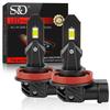 2 יחידות 20000 לומן H4 H7 נורות פנס קדמי LED 1:1 פנס קדמי לרכב ללא מאוורר H11 H8 H1 H3 9005 HB3 9006 HB4 Canbus מיני, אור DRL, פנס ערפל לרכב, 6000K לבן