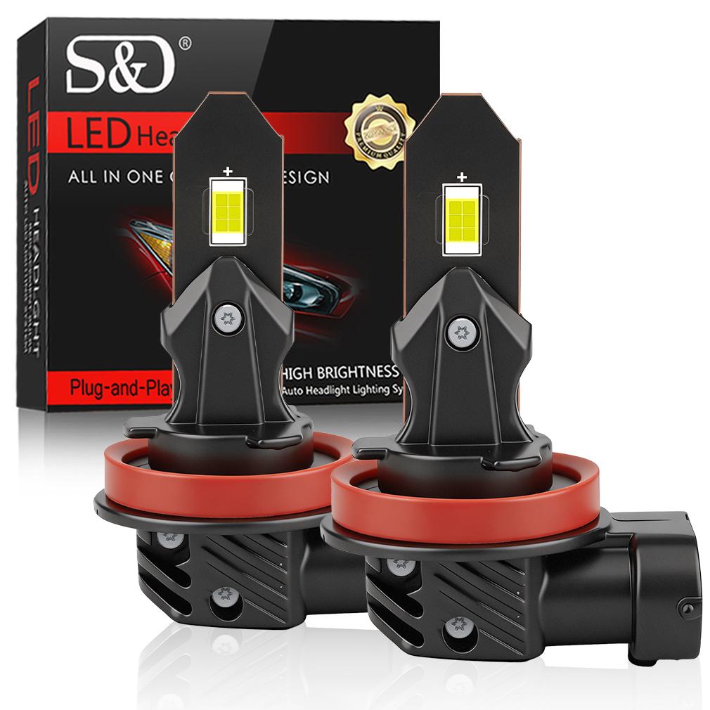 2 יחידות 20000 לומן H4 H7 נורות פנס קדמי LED 1:1 פנס קדמי לרכב ללא מאוורר H11 H8 H1 H3 9005 HB3 9006 HB4 Canbus מיני, אור DRL, פנס ערפל לרכב, 6000K לבן