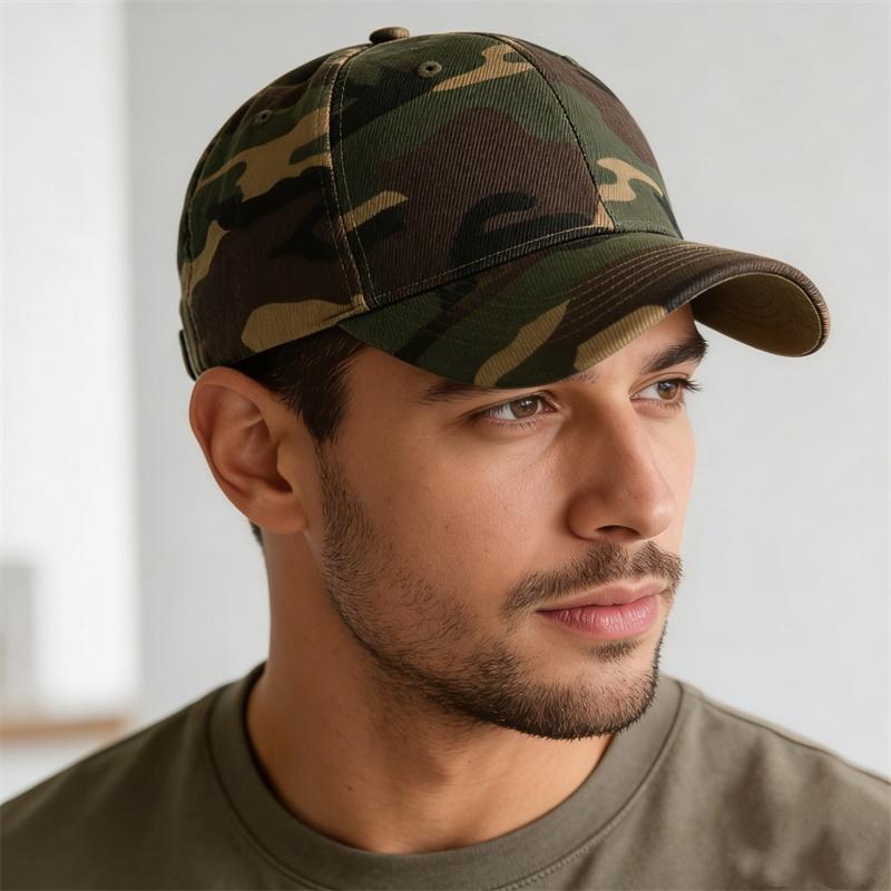 Summer Camouflage Printed Armygreen Running Sunhat Anti-Uv Golf Baseball Cap Outdoor Hiking Cycling Jungle Hunting Sunscreen Hat